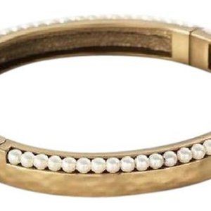 NWT  Silpada Dotted Pearl Hinged Bangle Bracelet